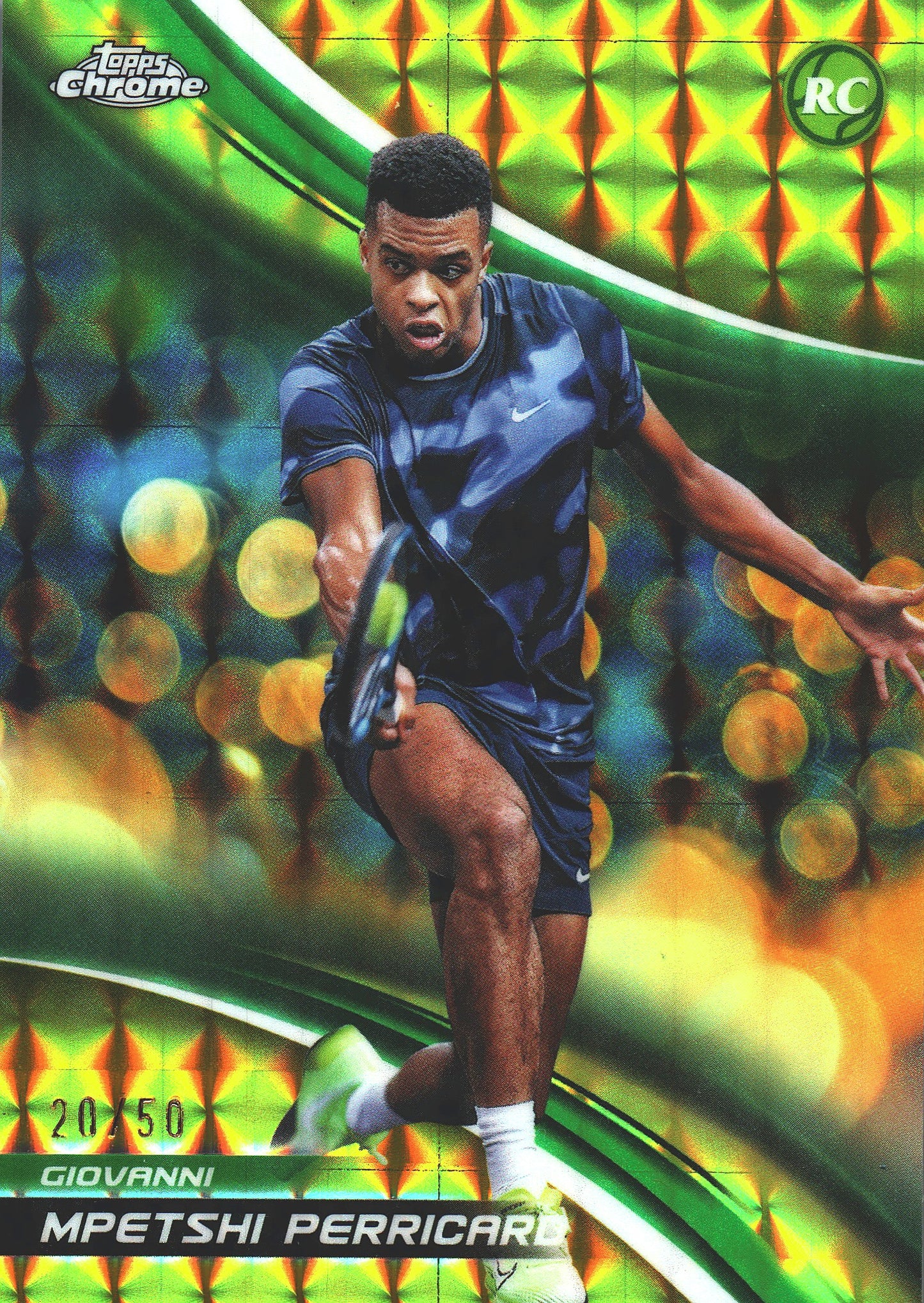 2025 Topps Chrome Tennis Gold Geometric /50 Giovanni Mpetshi Perricard RC #73