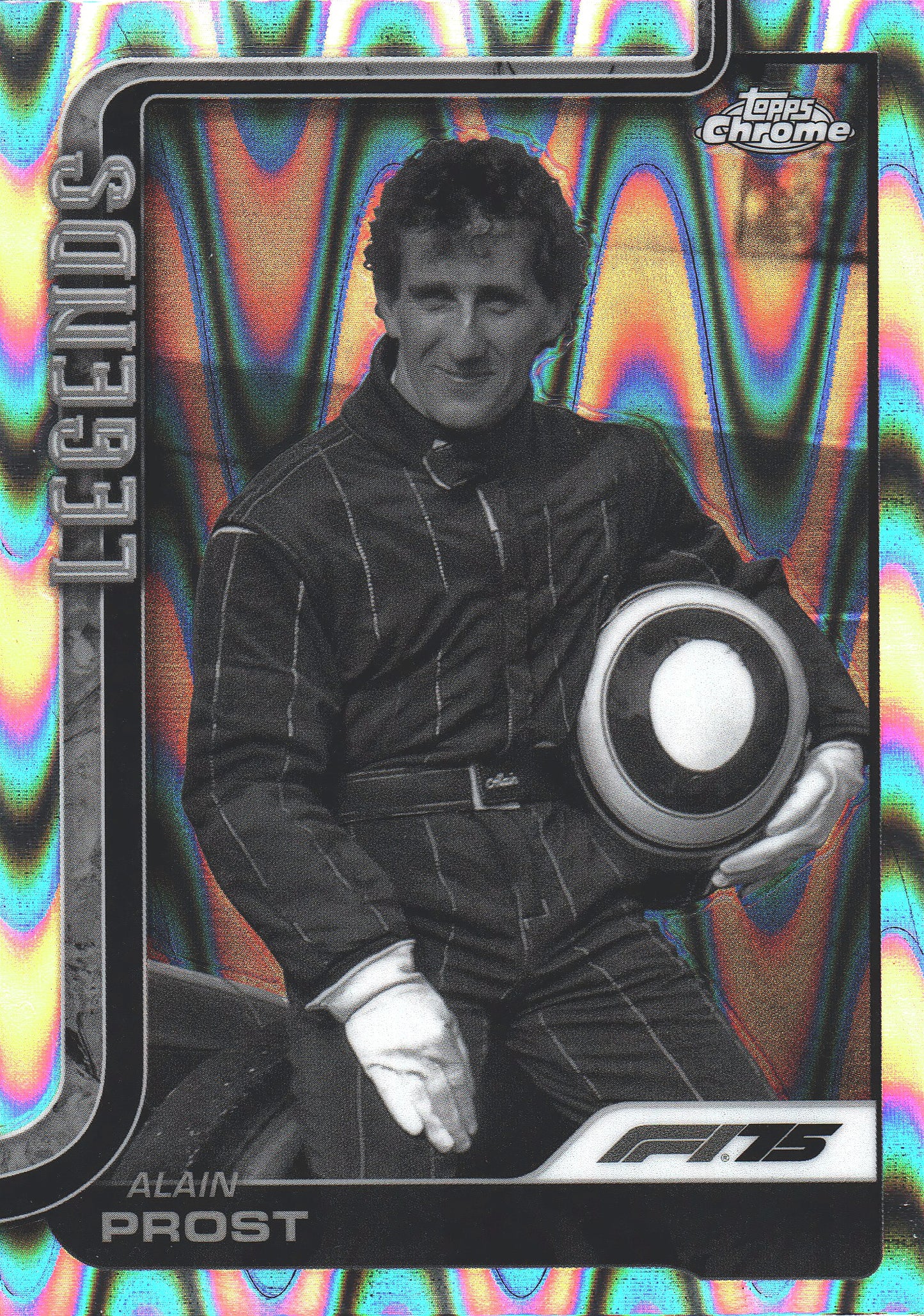 2025 Topps Chrome Formula 1 Black and White Raywave Alain Prost #149 Ferrari