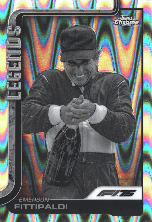 2025 Topps Chrome Formula 1 Black and White Raywave Emerson Fittipaldi LGD #152 McLaren