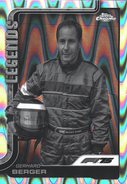 2025 Topps Chrome Formula 1 Black and White Raywave Gerhard Berger LGD #153 Ferrari
