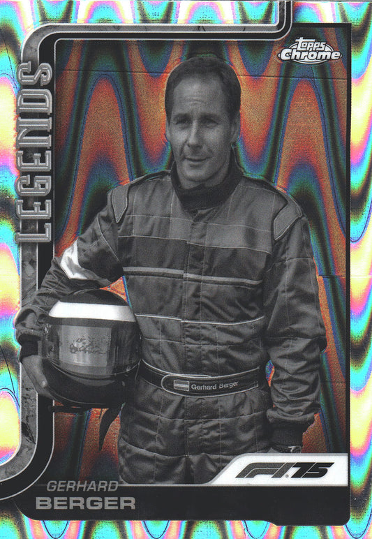2025 Topps Chrome Formula 1 Black and White Raywave Gerhard Berger LGD #153 Ferrari