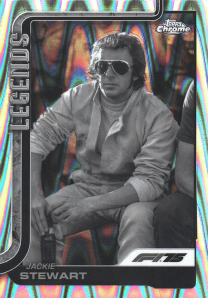 2025 Topps Chrome Formula 1 Black and White Raywave Jackie Stewart LGD #154 Tyrrell