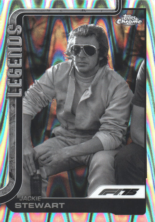 2025 Topps Chrome Formula 1 Black and White Raywave Jackie Stewart LGD #154 Tyrrell