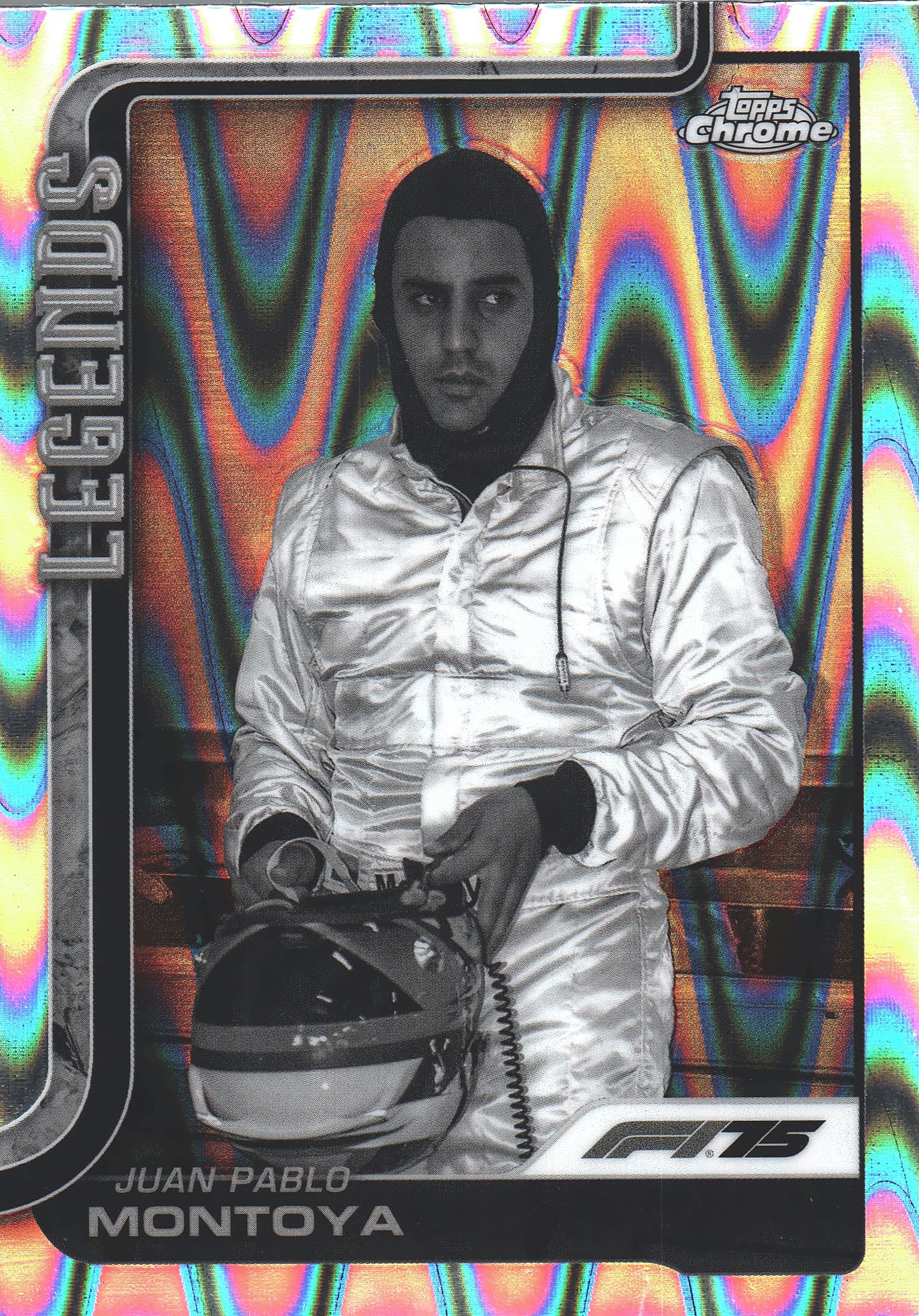 2025 Topps Chrome Formula 1 Black and White Raywave Juan Pablo Montoya LGD #156 Williams