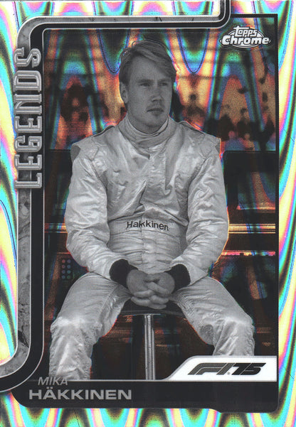 2025 Topps Chrome Formula 1 Black and White Raywave Mika Häkkinen LGD #159 McLaren
