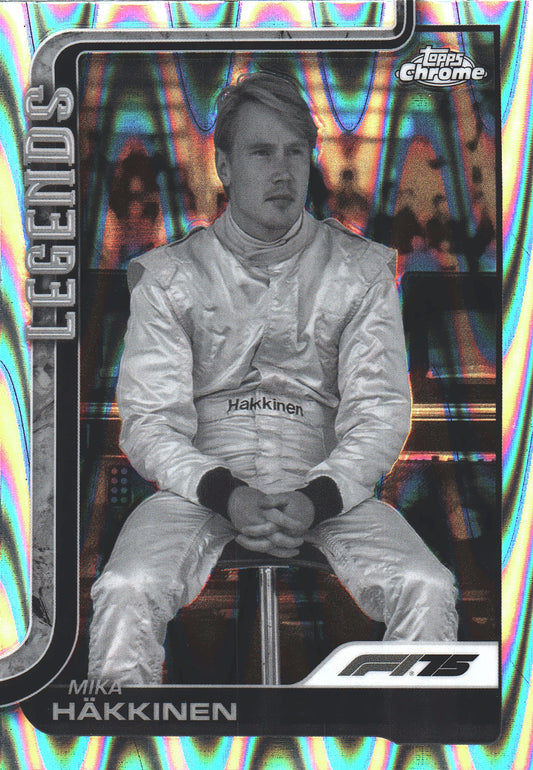 2025 Topps Chrome Formula 1 Black and White Raywave Mika Häkkinen LGD #159 McLaren