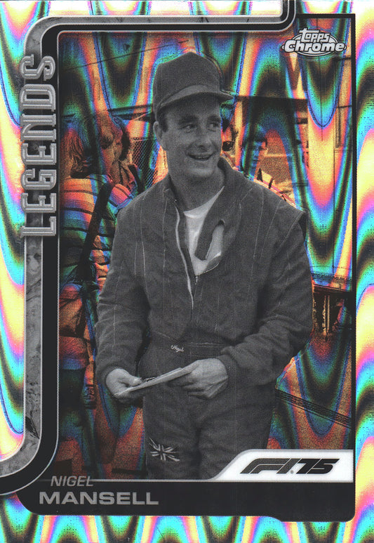 2025 Topps Chrome Formula 1 Black and White Raywave Nigel Mansell LGD #160 Williams