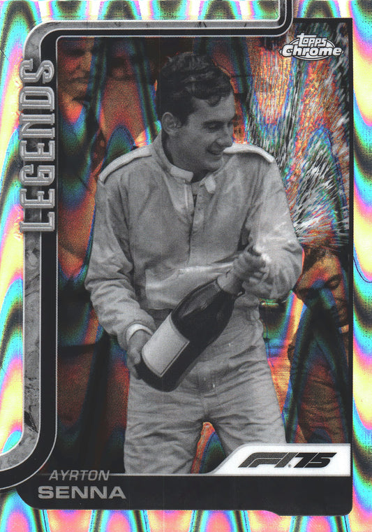 2025 Topps Chrome Formula 1 Black and White Raywave Ayrton Senna LGD #162 McLaren