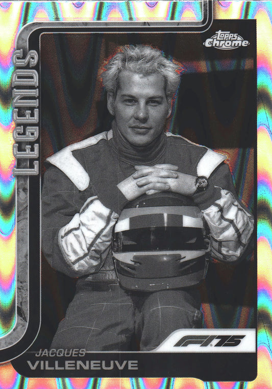 2025 Topps Chrome Formula 1 Black and White Raywave Jacques Villeneuve LGD #163 Williams