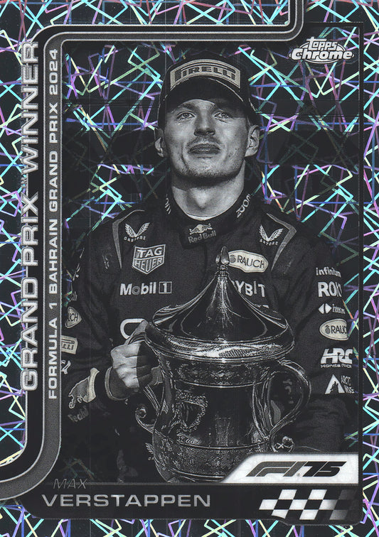 2025 Topps Chrome Formula 1 Black White Lazer Max Verstappen #93 Red Bull Racing