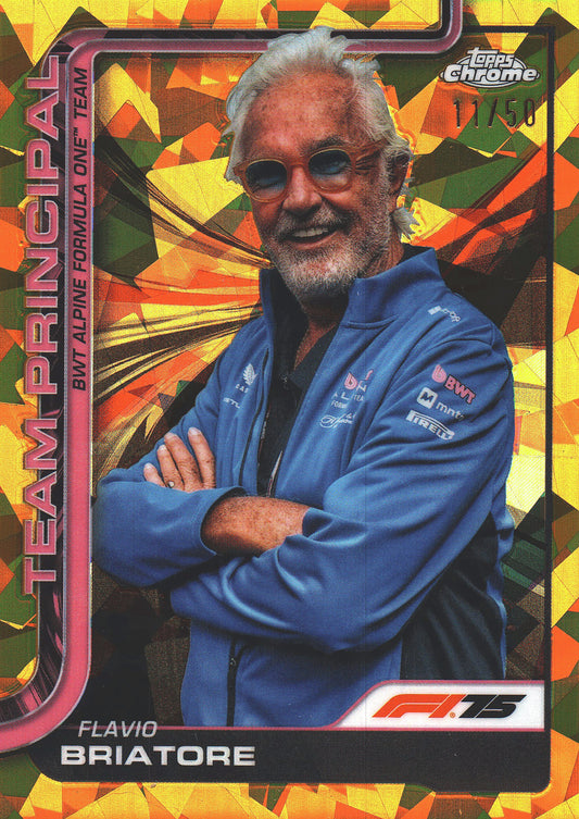 2025 Topps Chrome Formula 1 Sapphire Gold /50 Flavio briatore #199 Alpine