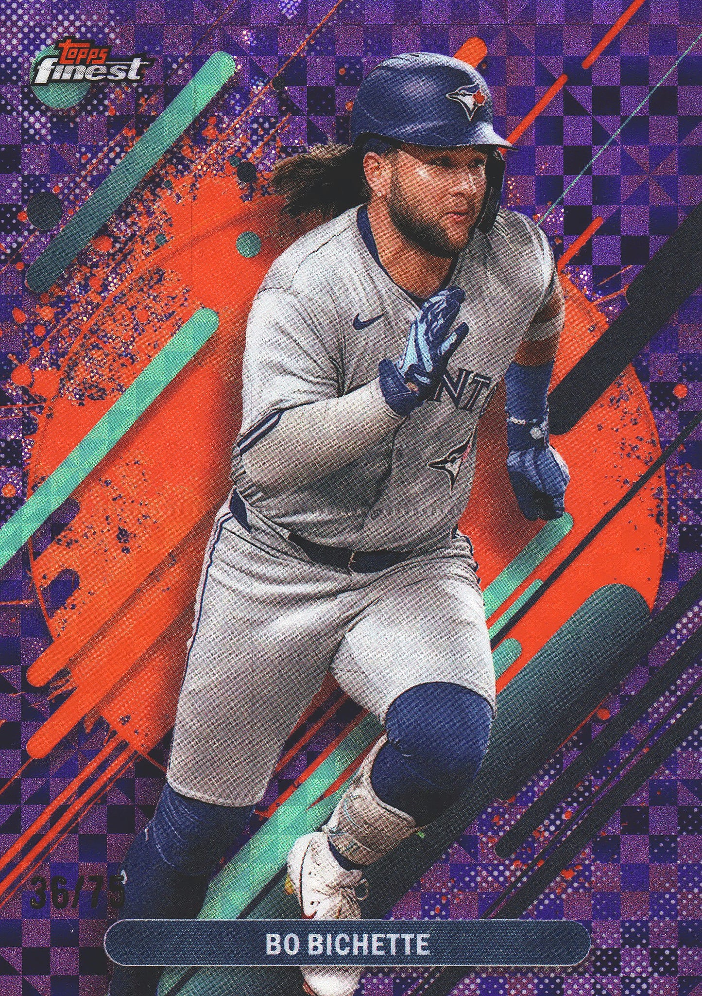 2025 Topps Finest Purple /75 Bo Bichette #275 Toronto Blue Jays