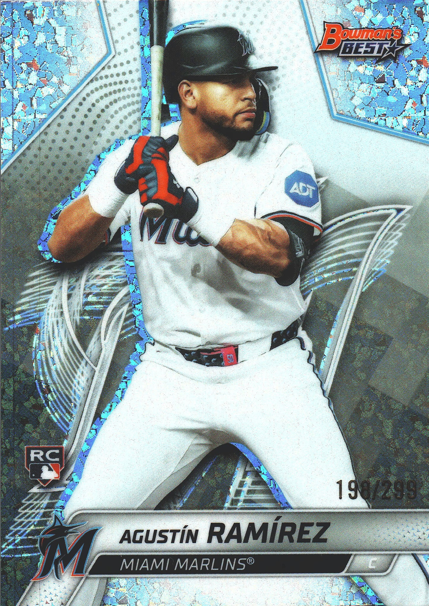 2025 Topps Bowman Best Sparkle /299 Agustin Ramirez RC #16 Miami Marlins