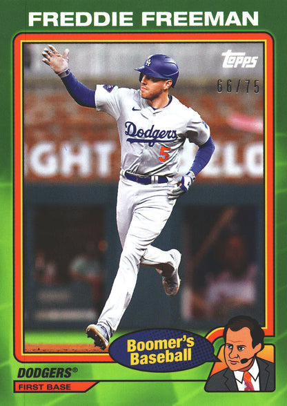 2024 Topps x Chris Berman Boomer's Green /75 Freddie Freeman #77 Los Angeles Dodgers