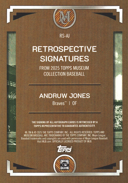 2025 Topps Museum Collection Retrospective Auto /15 Andruw Jones #RS-AJ Atlanta Braves