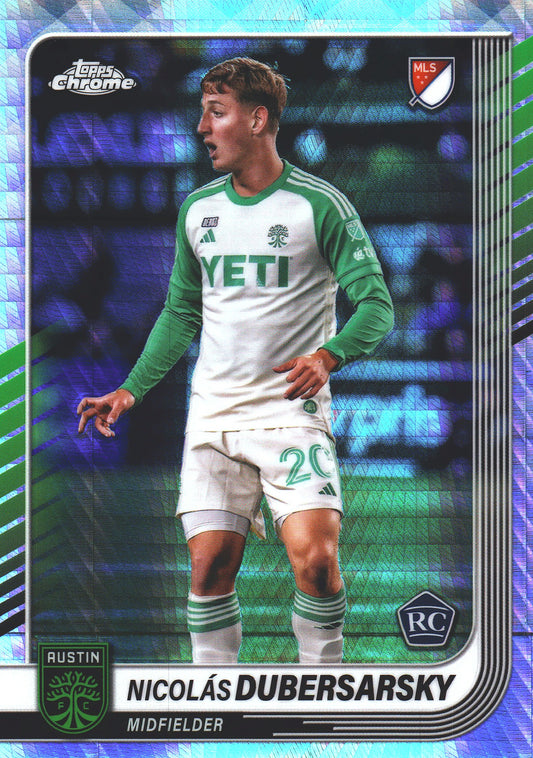 2025 Topps Chrome MLS Prism Refractor Nicolas Dubersarsky #66 Austin FC