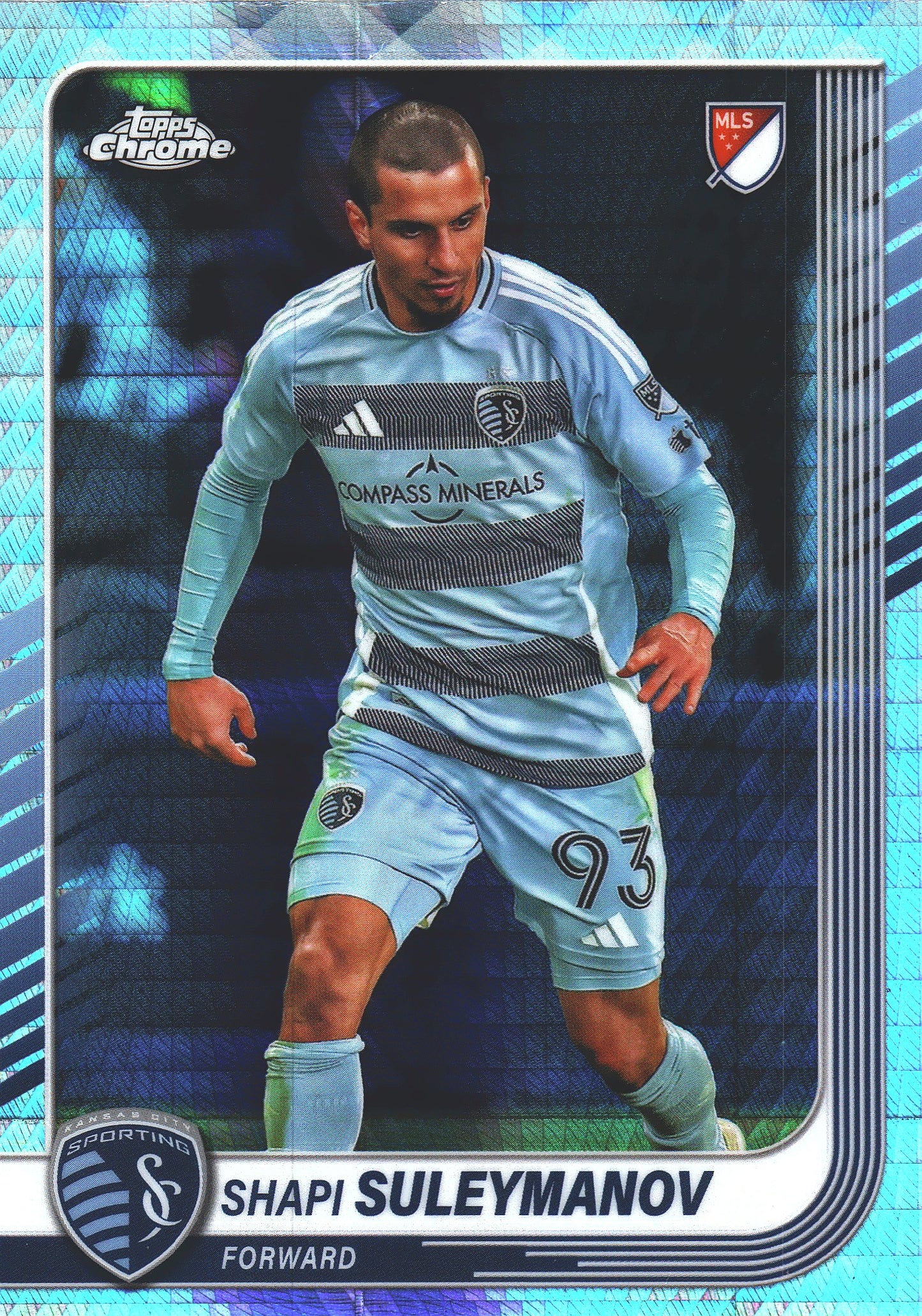 2025 Topps Chrome MLS Prism Refractor Shapi Suleymanov #78 Sporting Kansas City