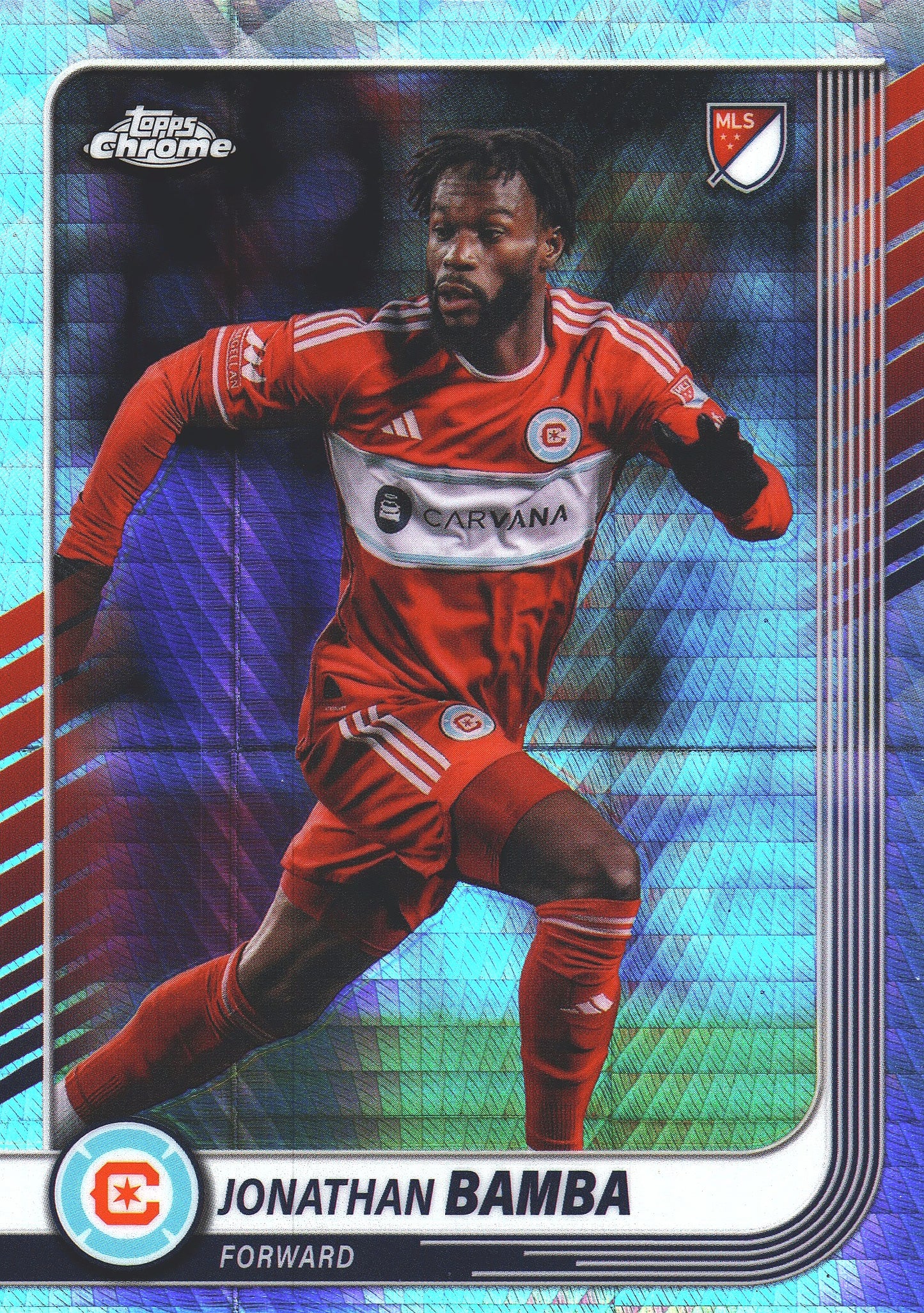 2025 Topps Chrome MLS Prism Refractor Jonathan Bamba #175 Chicago Fire