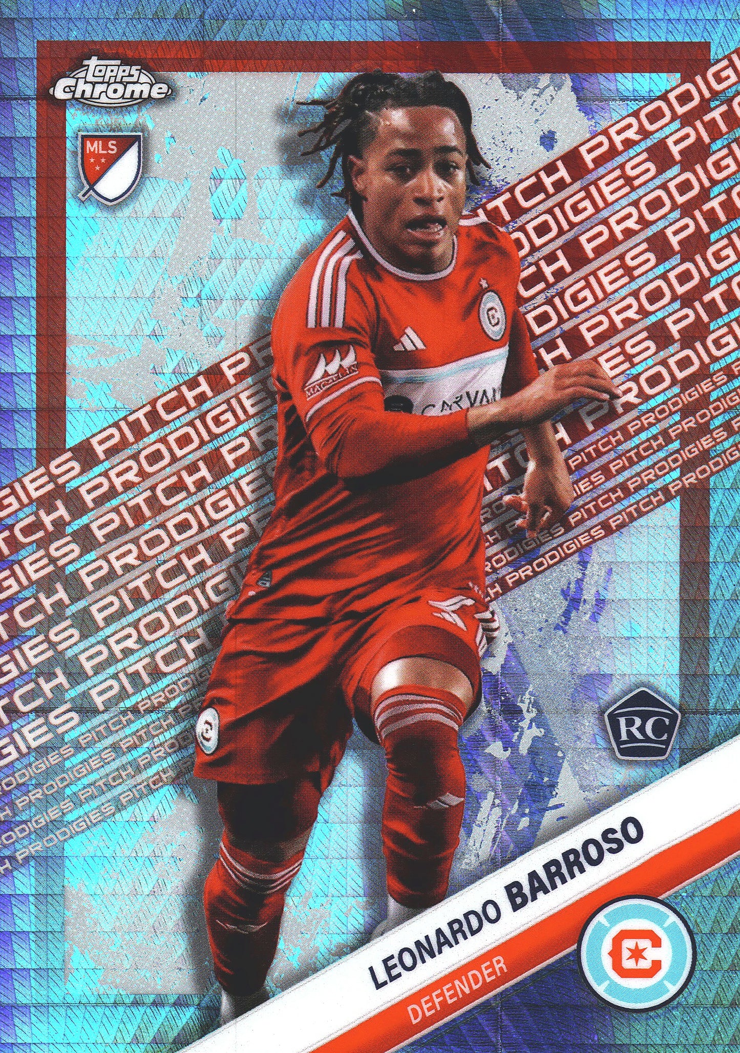 2025 Topps Chrome MLS Pitch Prodigies Prism Refractor Leonardo Barroso #182 Chicago Fire