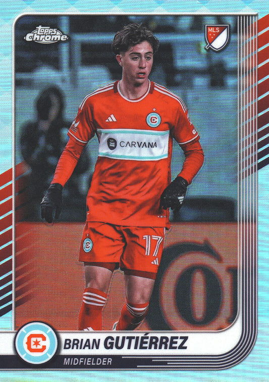 2025 Topps Chrome MLS Refractor Brian Gutierrez #89 Chicago Fire