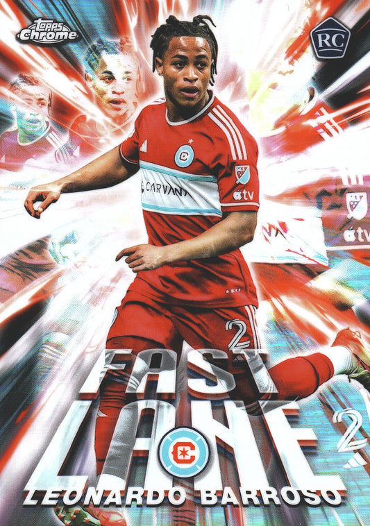 2025 Topps Chrome MLS Fast Lane Leonardo Barroso #FL-15 Chicago Fire