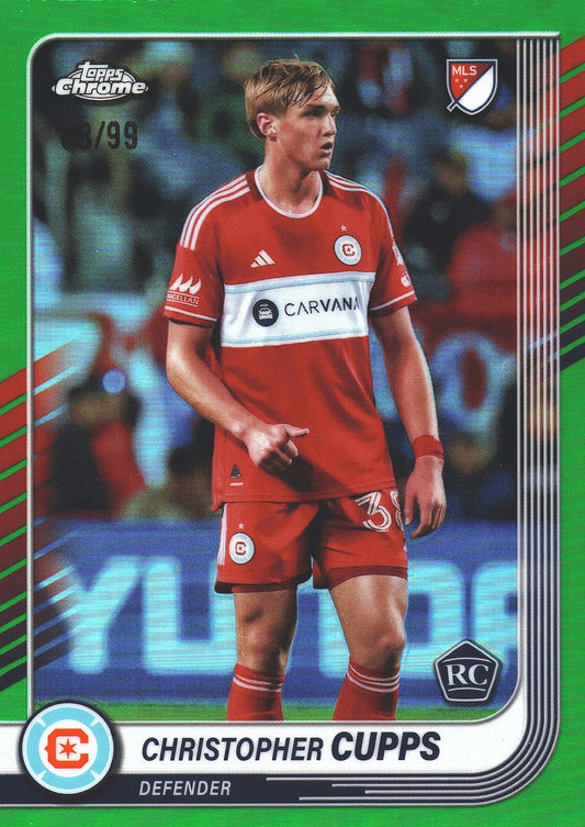 2025 Topps Chrome MLS Green /99 Christopher Cupps #51 Chicago Fire