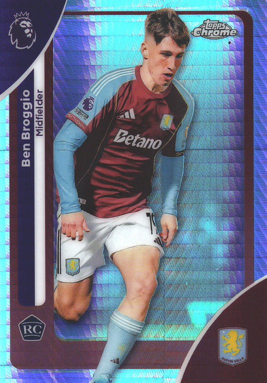 2025 Topps Chrome PL Prism Ben Broggio RC #21 Aston Villa