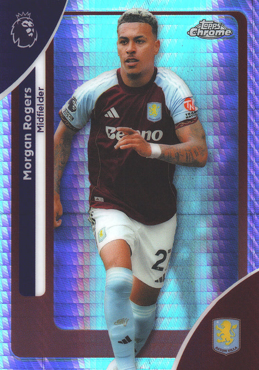 2025 Topps Chrome PL Prism Morgan Rogers #22 Aston Villa