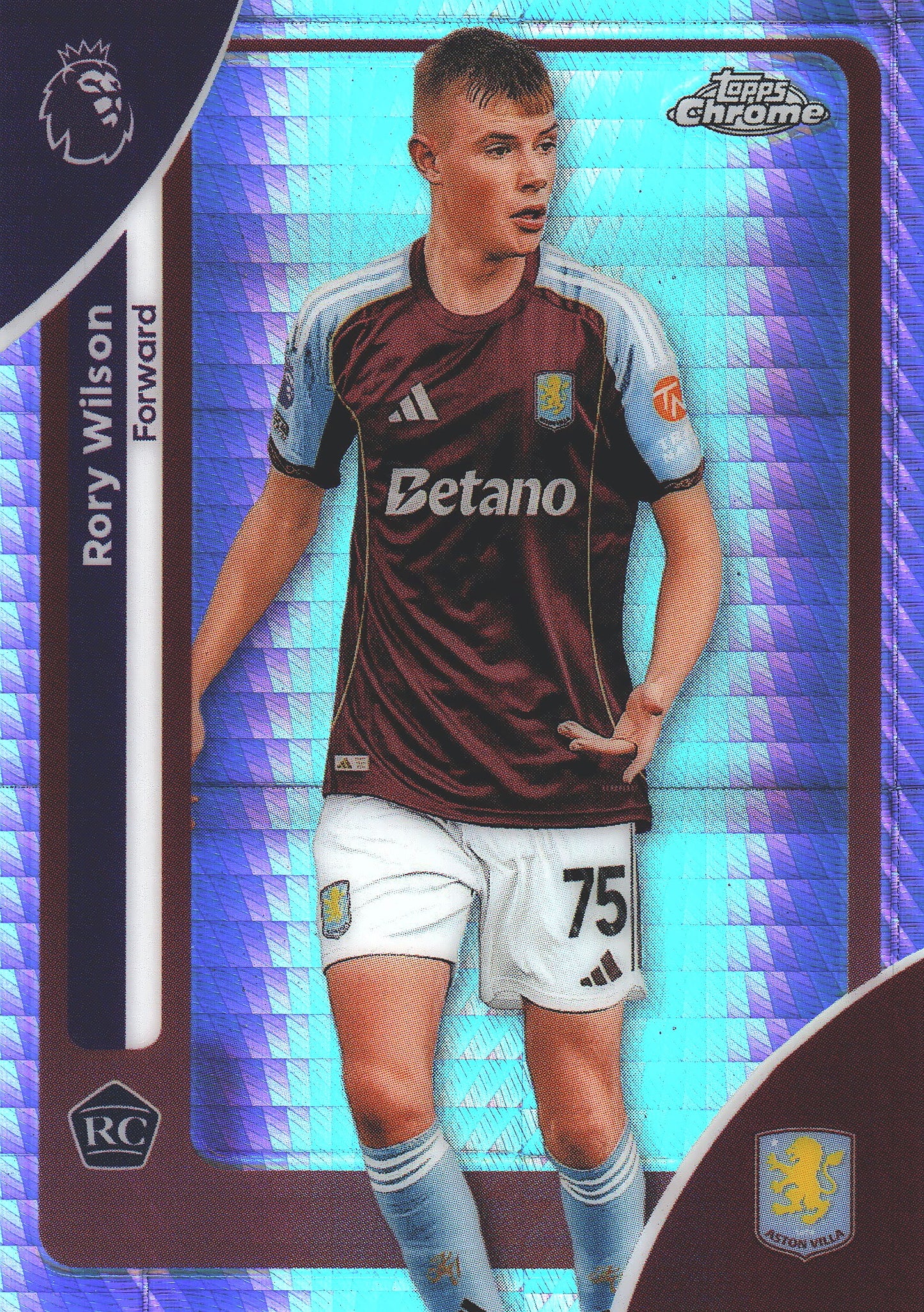 2025 Topps Chrome PL Prism Rory Wilson RC #27 Aston Villa