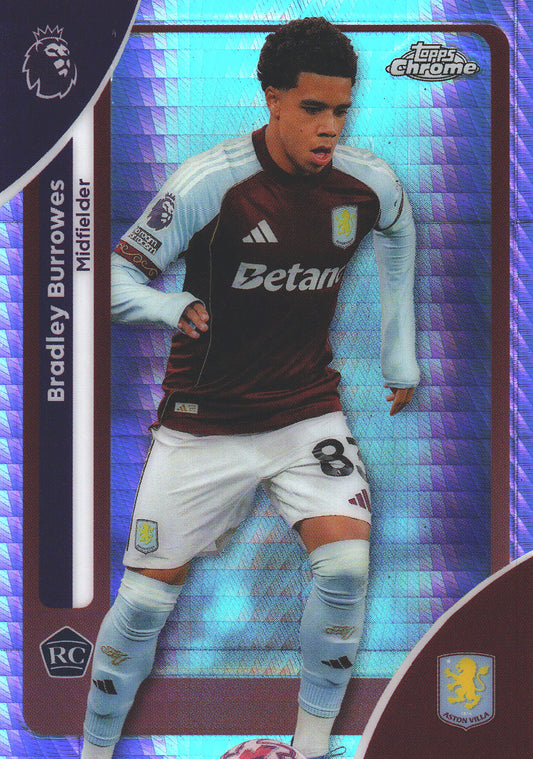 2025 Topps Chrome PL Prism Bradley Burrowes RC #29 Aston Villa