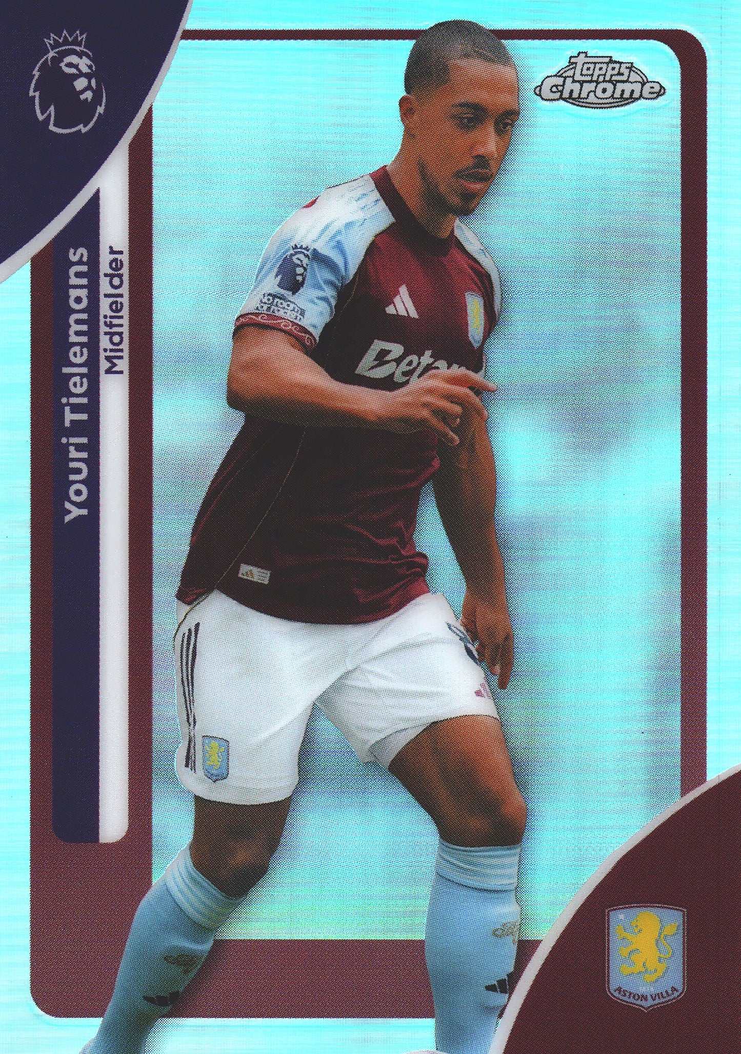 2025 Topps Chrome PL Refractor Youri Tielemans #25 Aston Villa