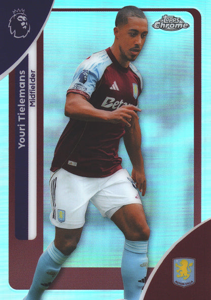2025 Topps Chrome PL Refractor Youri Tielemans #25 Aston Villa