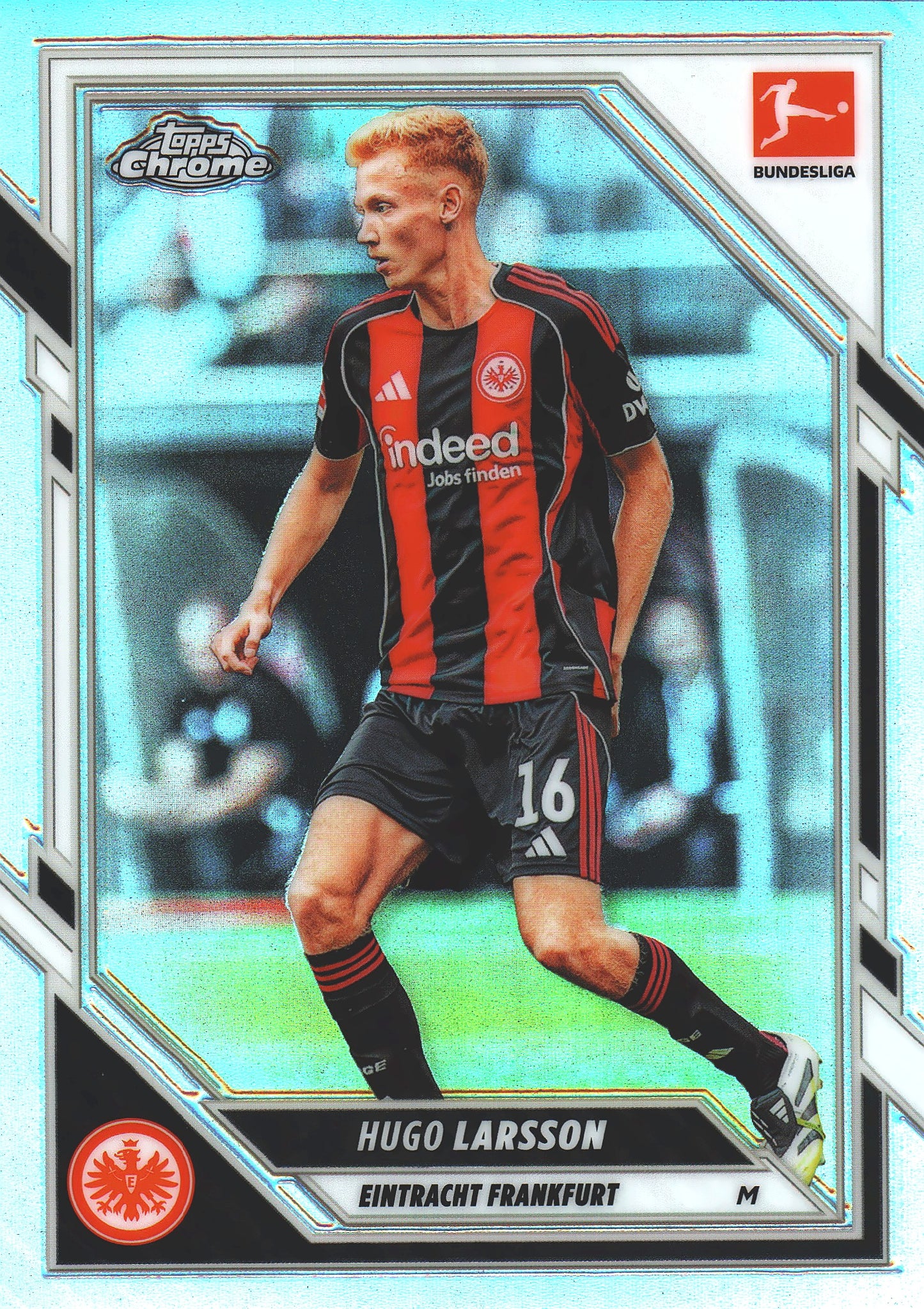 2025 Topps Chrome Bundesliga Refractor Hugo Larsson #25 Eintracht Frankfurt