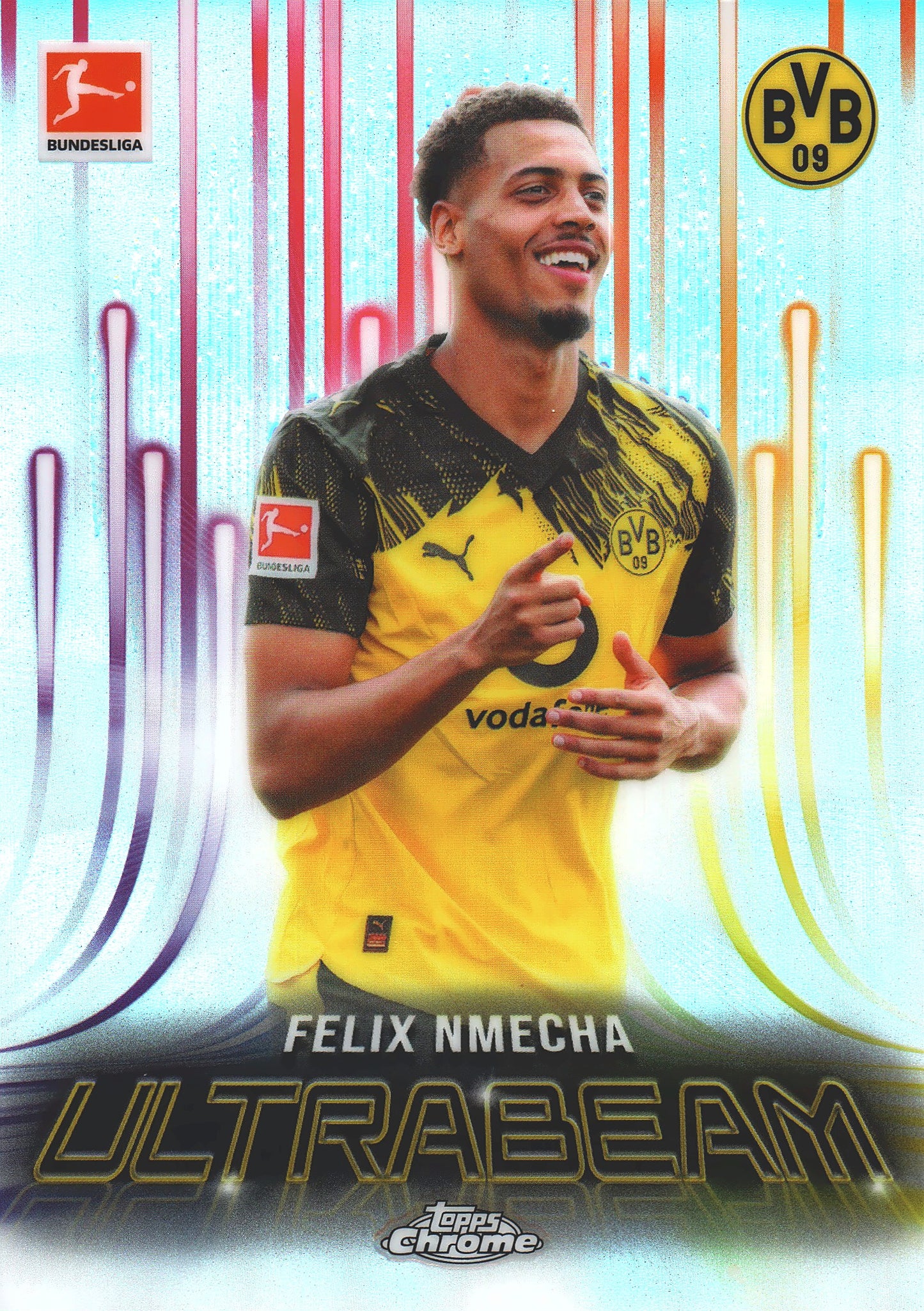 2025 Topps Chrome Bundesliga Ultrabeam Felix Nmecha #UB-8 Borussia Dortmund