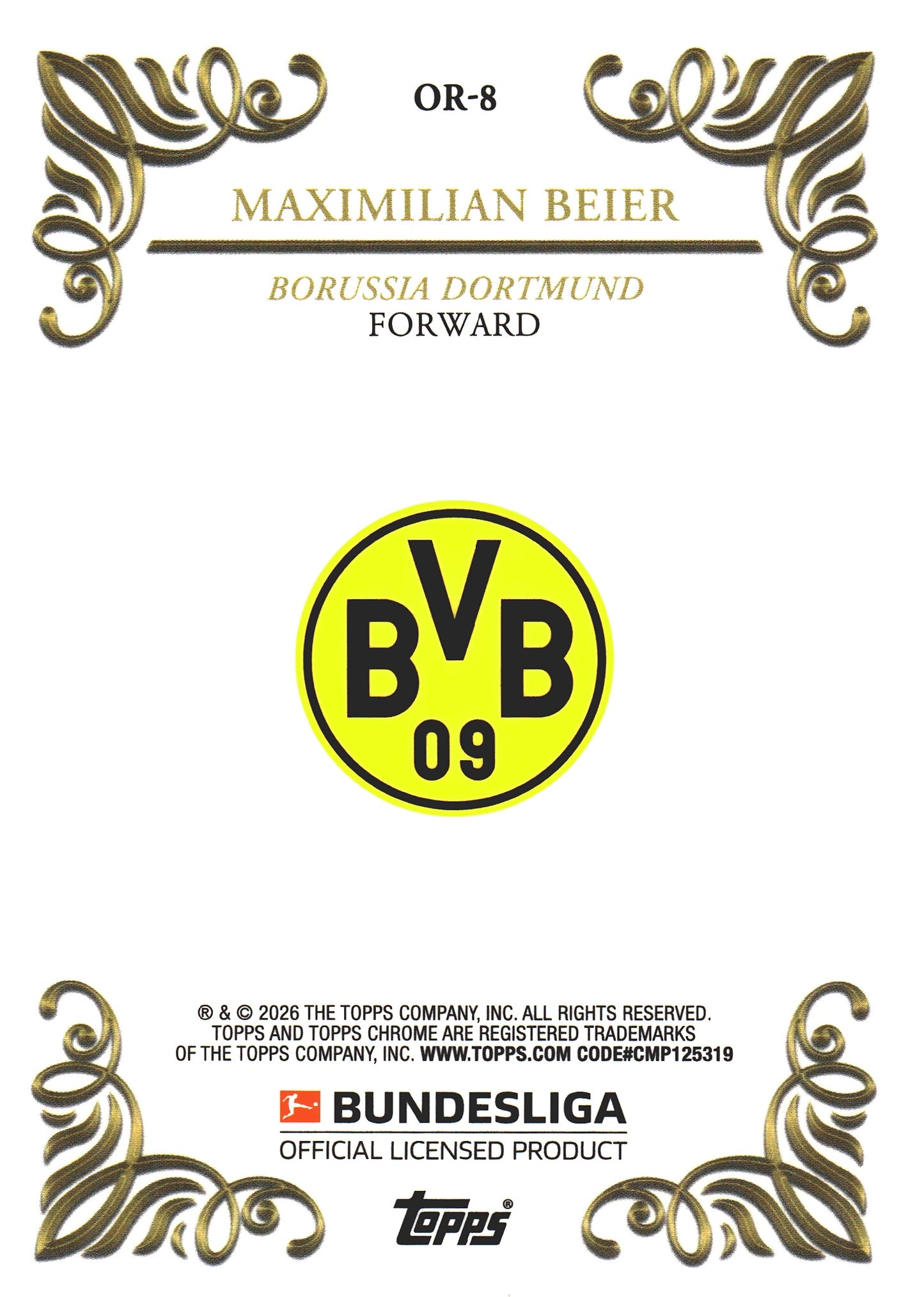 2025 Topps Chrome Bundesliga Ornaments Maximilian Beier #OR-8 Borussia Dortmund