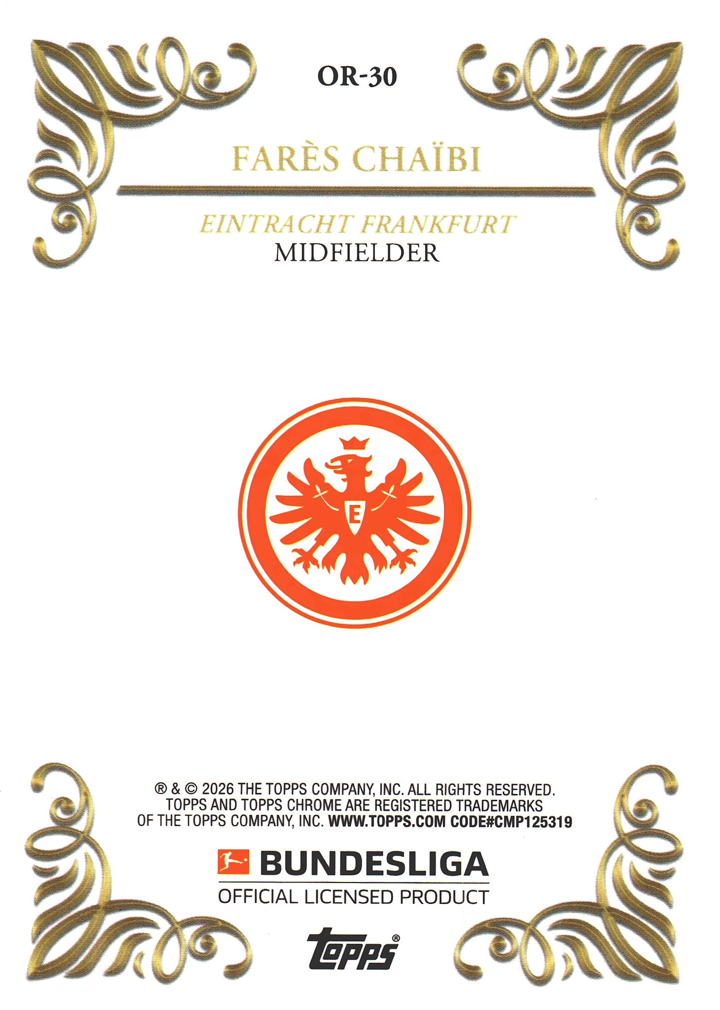 2025 Topps Chrome Bundesliga Ornaments Fares Chaibi #OR-30 Eintracht Frankfurt
