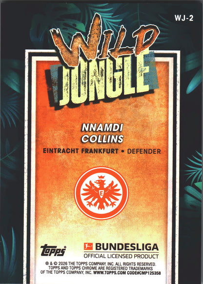 2025 Topps Chrome Bundesliga Wild Jungle Nnamdi Collins #WJ-2 Eintracht Frankfurt