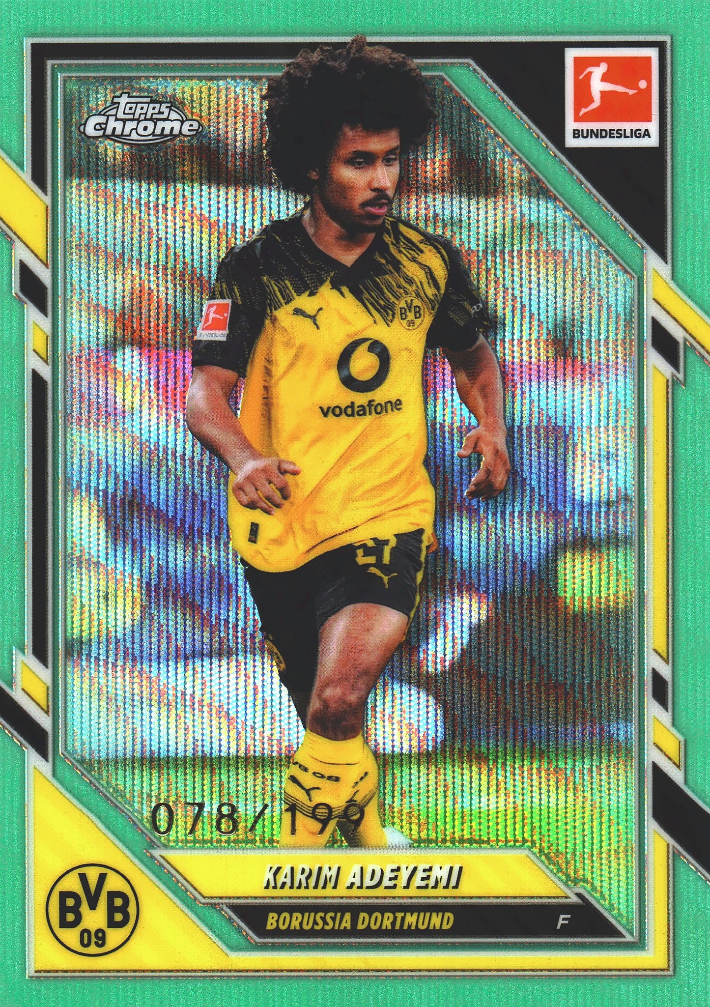2025 Topps Chrome Bundesliga Aqua /199 Karim Adeyemi #19 Borussia Dortmund