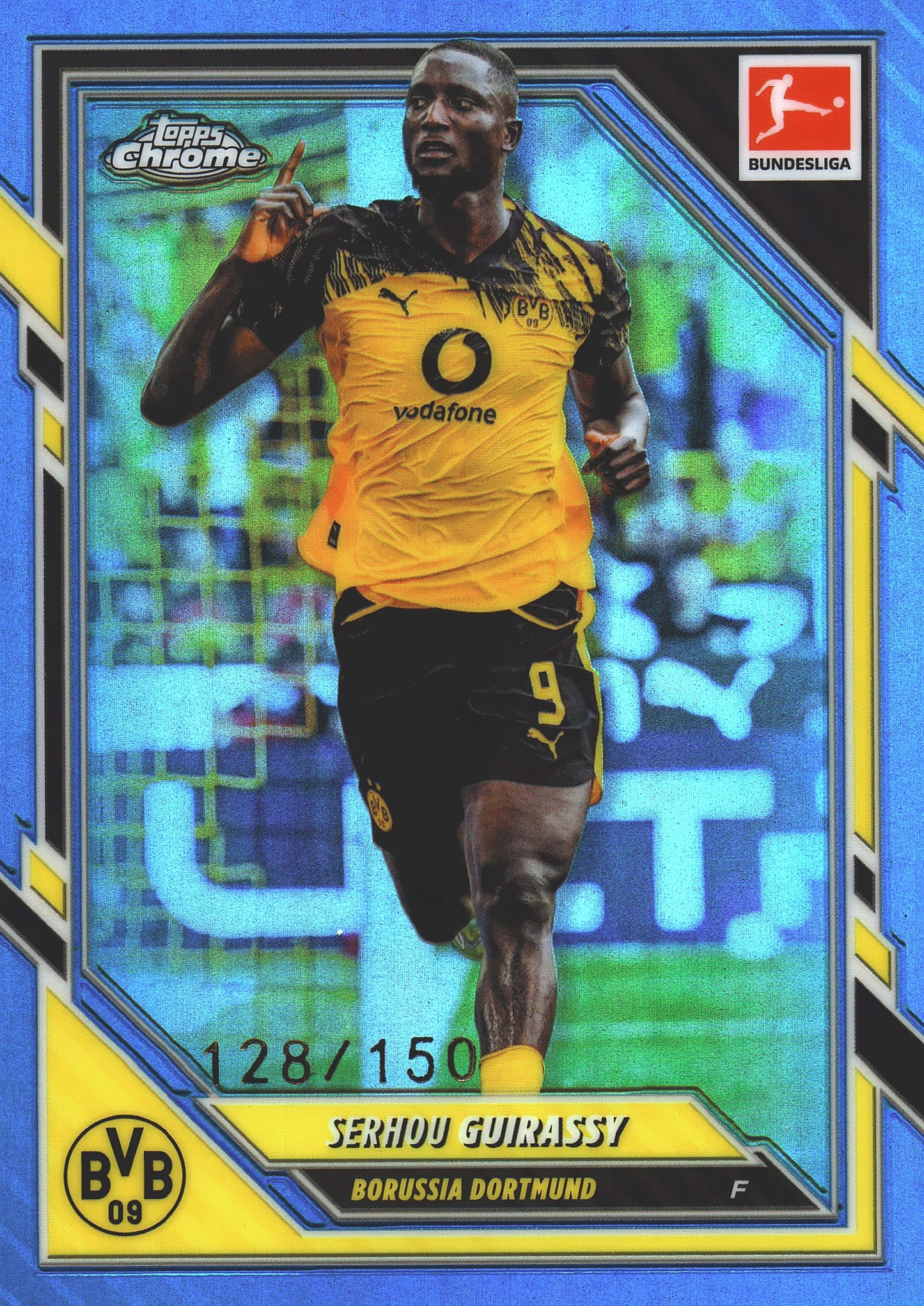 2025 Topps Chrome Bundesliga Blue /150 Serhou Guirassy #22 Borussia Dortmund