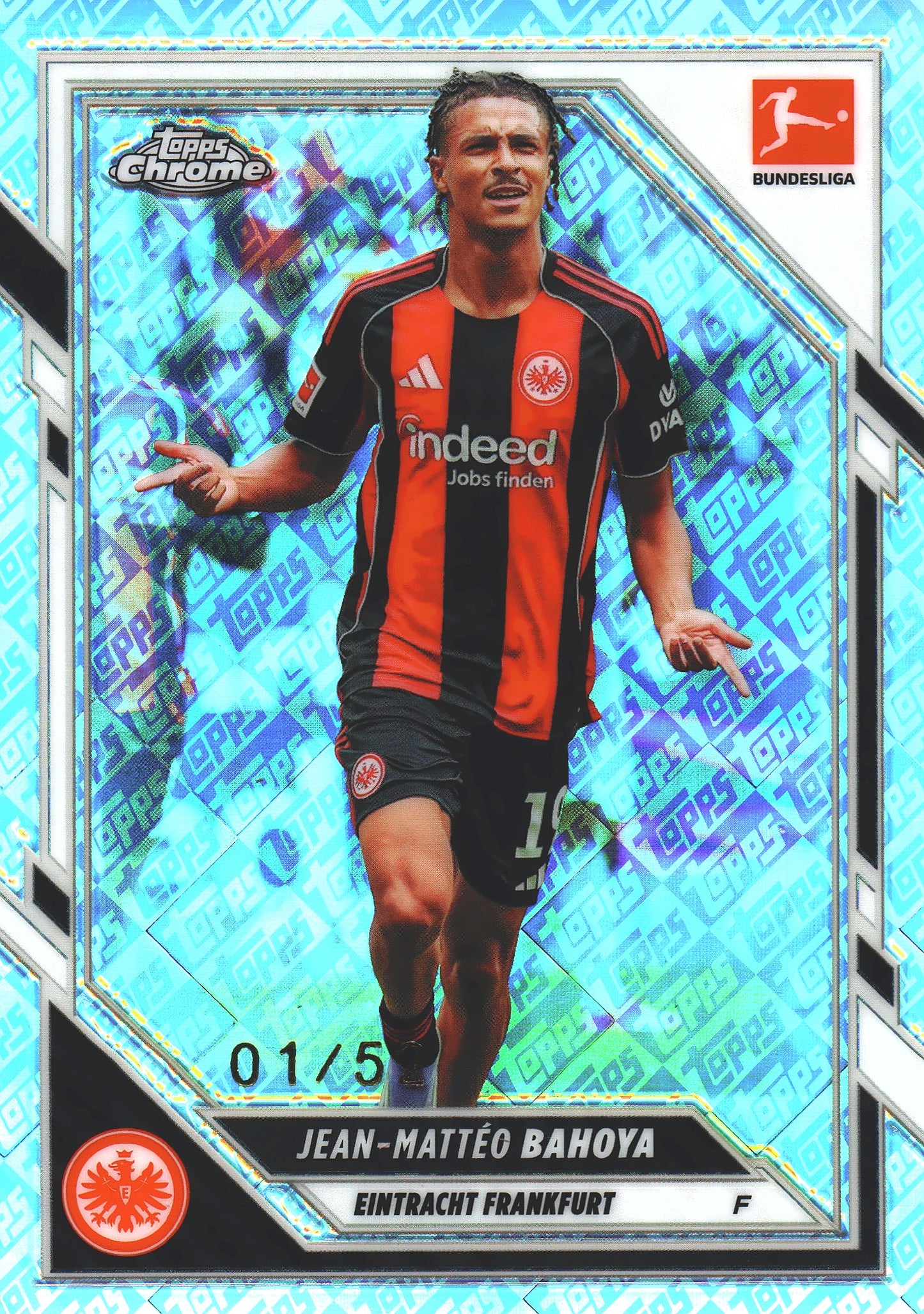 2025 Topps Chrome Bundesliga ToppsFractor /52 Jean-Matteo Bahoya #26 Eintracht Frankfurt