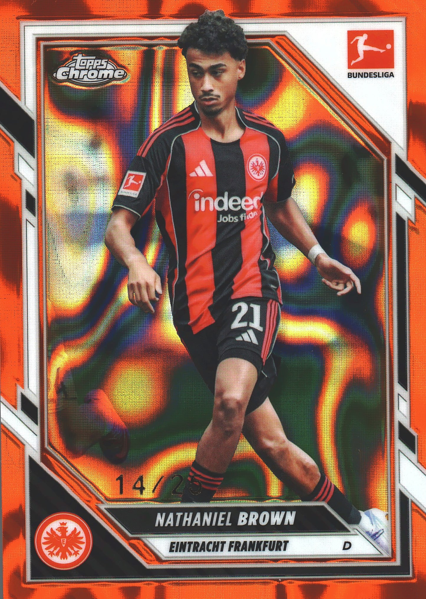 2025 Topps Chrome Bundesliga Orange /25 Nathaniel Brown #23 Eintracht Frankfurt