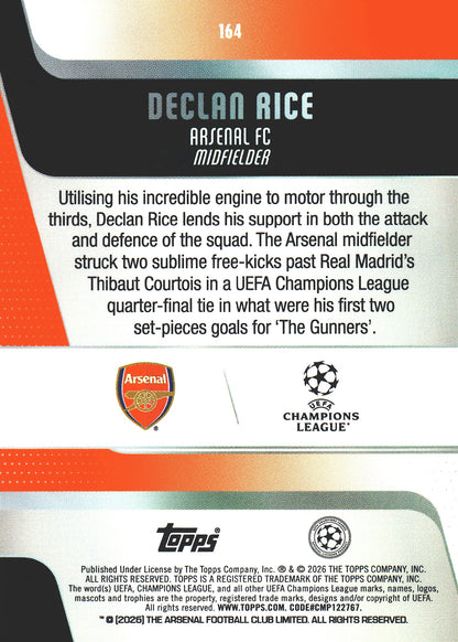 2025 Topps UCC Green /99 Declan Rice #164 Arsenal