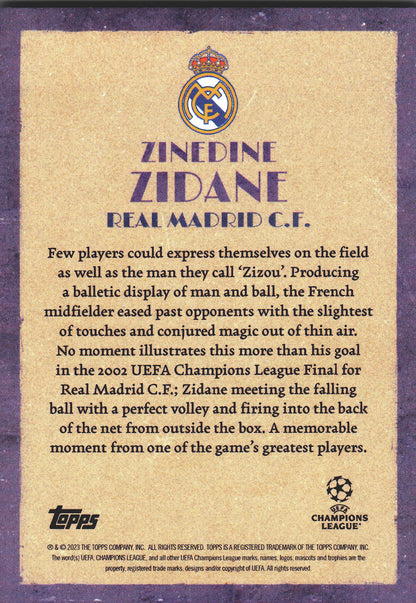 2023 Topps UCC Deco Artistry Zinedine Zidane Real Madrid