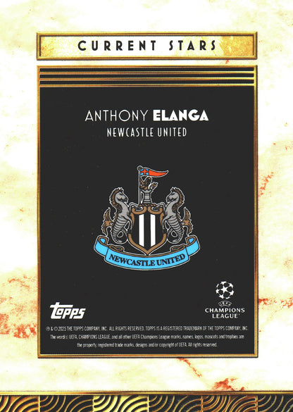 2025 Topps Deco UCC Current Stars Orange /25 Anthony Elanga Newcastle United