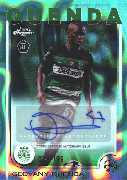 2024 Topps Chrome UCC Aqua Lava Auto /199 Geovany Quenda RC #CA-GQ Sporting CP