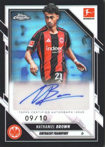 2025 Topps Chrome Bundesliga Black Autograph /10 Nathaniel Brown #BA-NB Eintracht Frankfurt