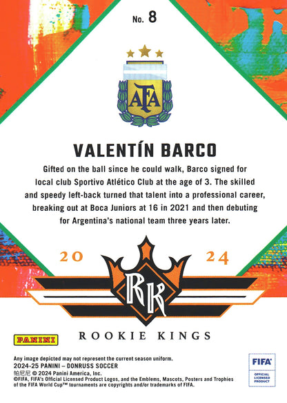 2024 Panini Donruss Rookie Kings Silver Valentin Barco #8 Argentina