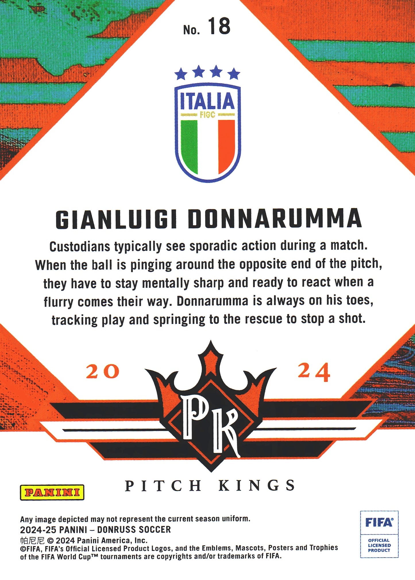 2024 Panini Donruss Pitch Kings Silver Gianluigi Donnarumma #18 Italy