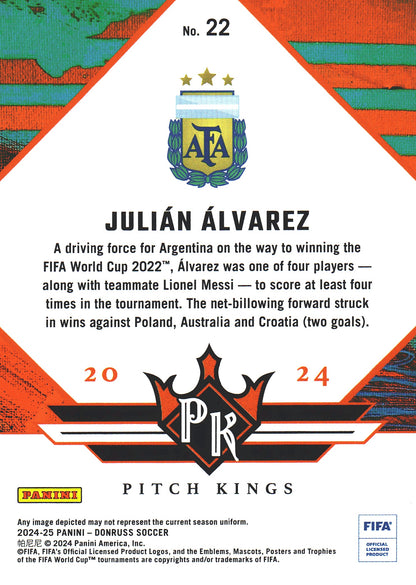 2024 Panini Donruss Pitch Kings Silver Julian Alvarez #22 Argentina