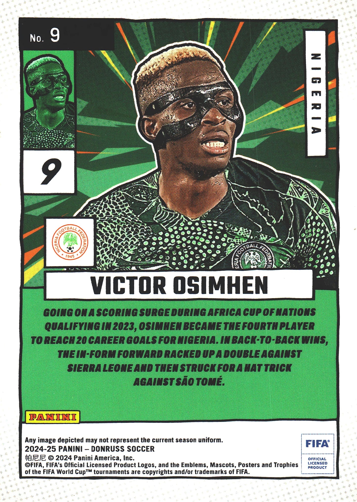 2024 Panini Donruss Net Marvels Silver Victor Osimhen #9 Nigeria